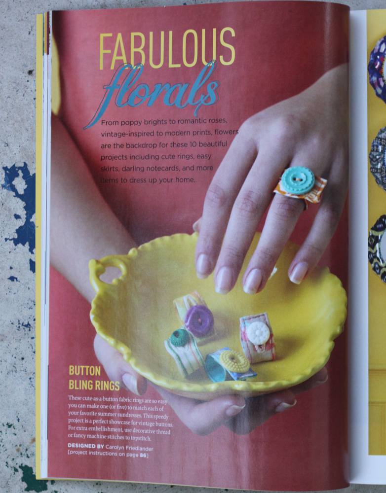 button bling rings by carolyn friedlander in stitch magazine