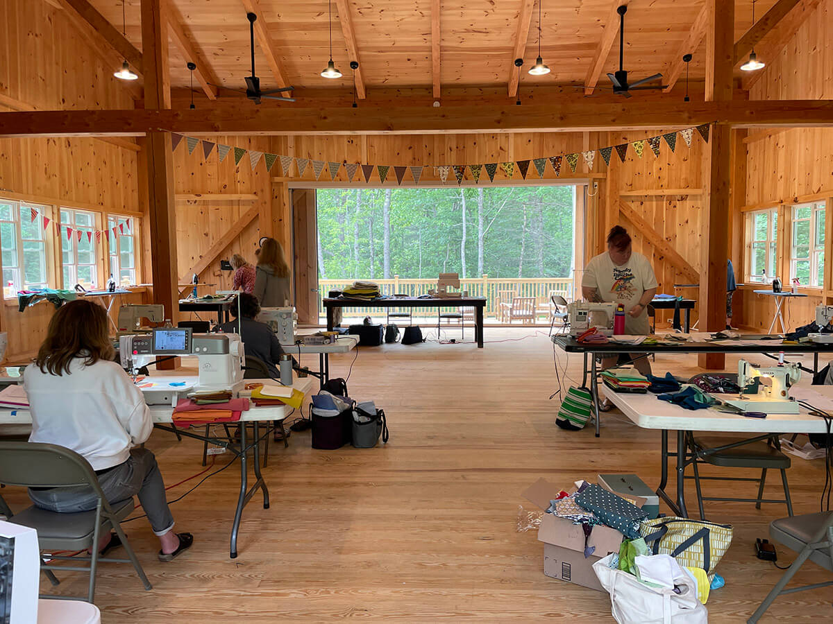 Maine Slow Stitching retreat workshop space