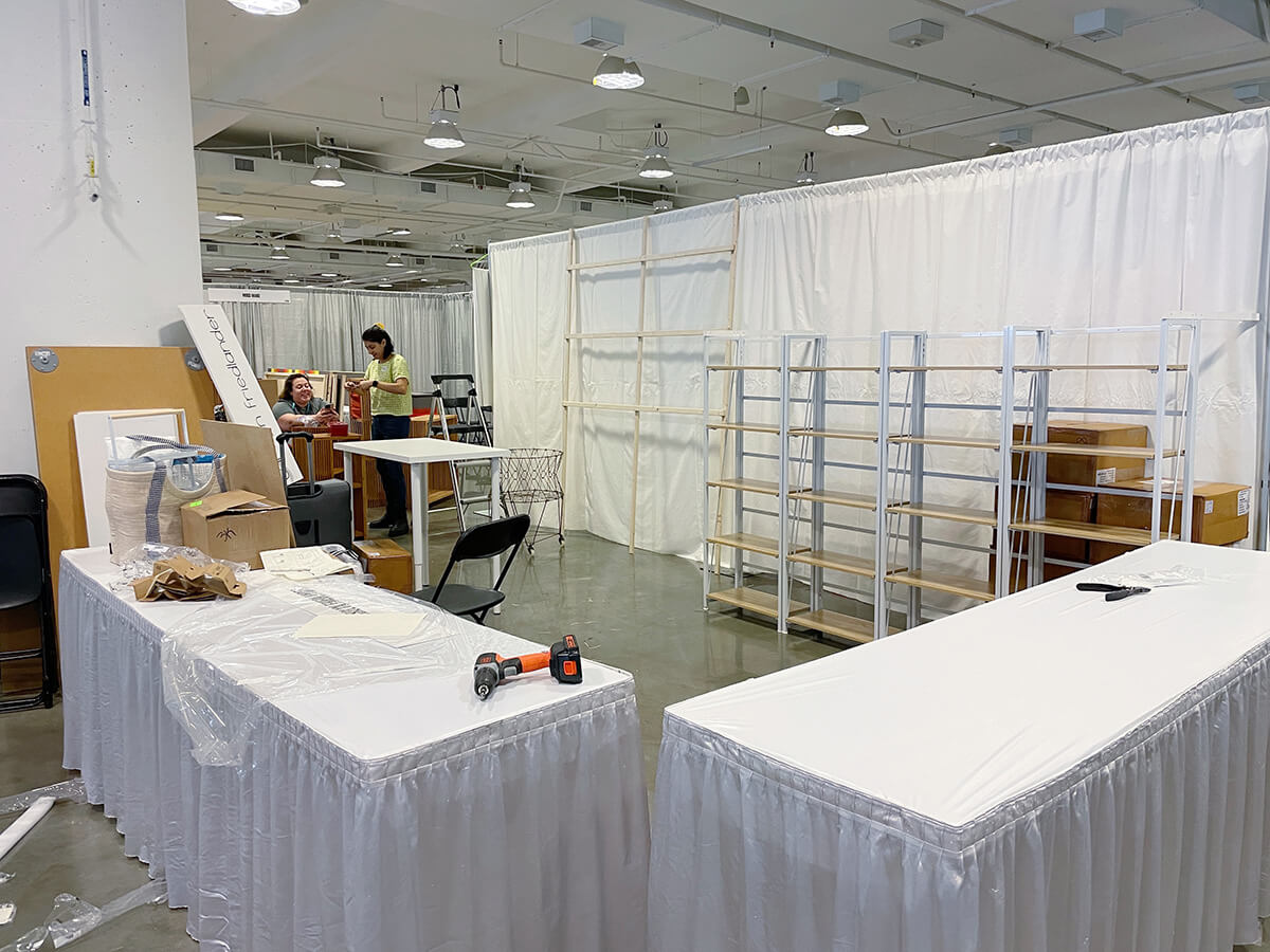 QuiltCon 2023 Booth set up